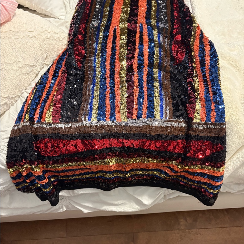 Zara sequin Black Knit Skirt